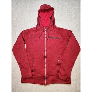 CHCB Women’s L Red Fleece Active Jacket Full Zip Hooded Pockets